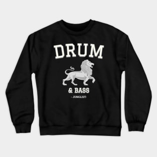 DRUM & BASS  - College Font Lion (white) Crewneck Sweatshirt